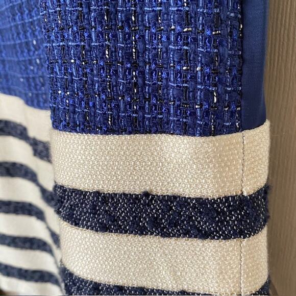 Boston Proper Dress Sleeveless Tweed & Striped Lined Classic Women's Size 8 NWOT - Picture 7 of 11